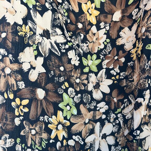 Sonia Rykiel Paris Silk Rectangular Scarf Floral Logo Designer Earthy Top Head - Picture 6 of 6